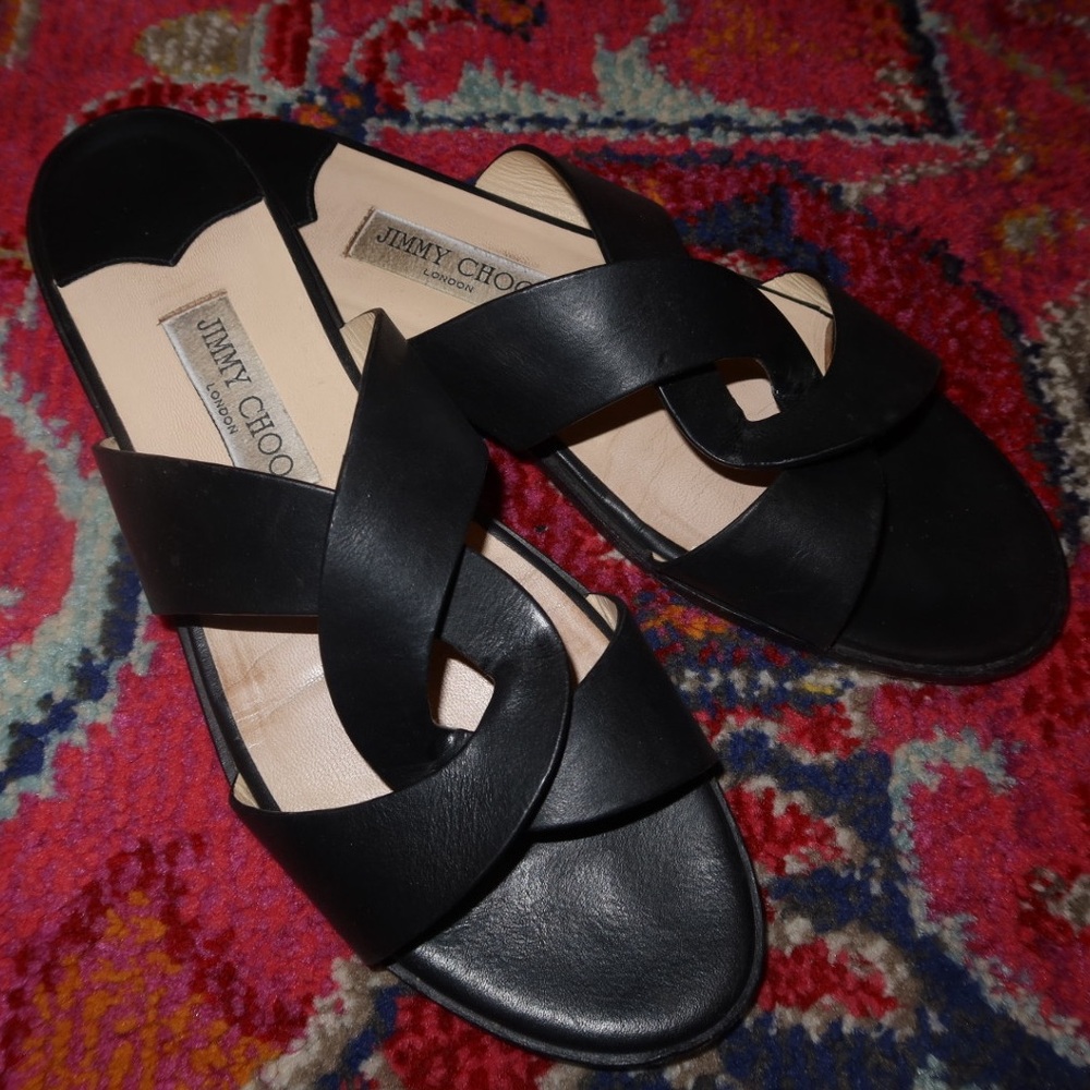 Jimmy Choo Black Atia Sandals
